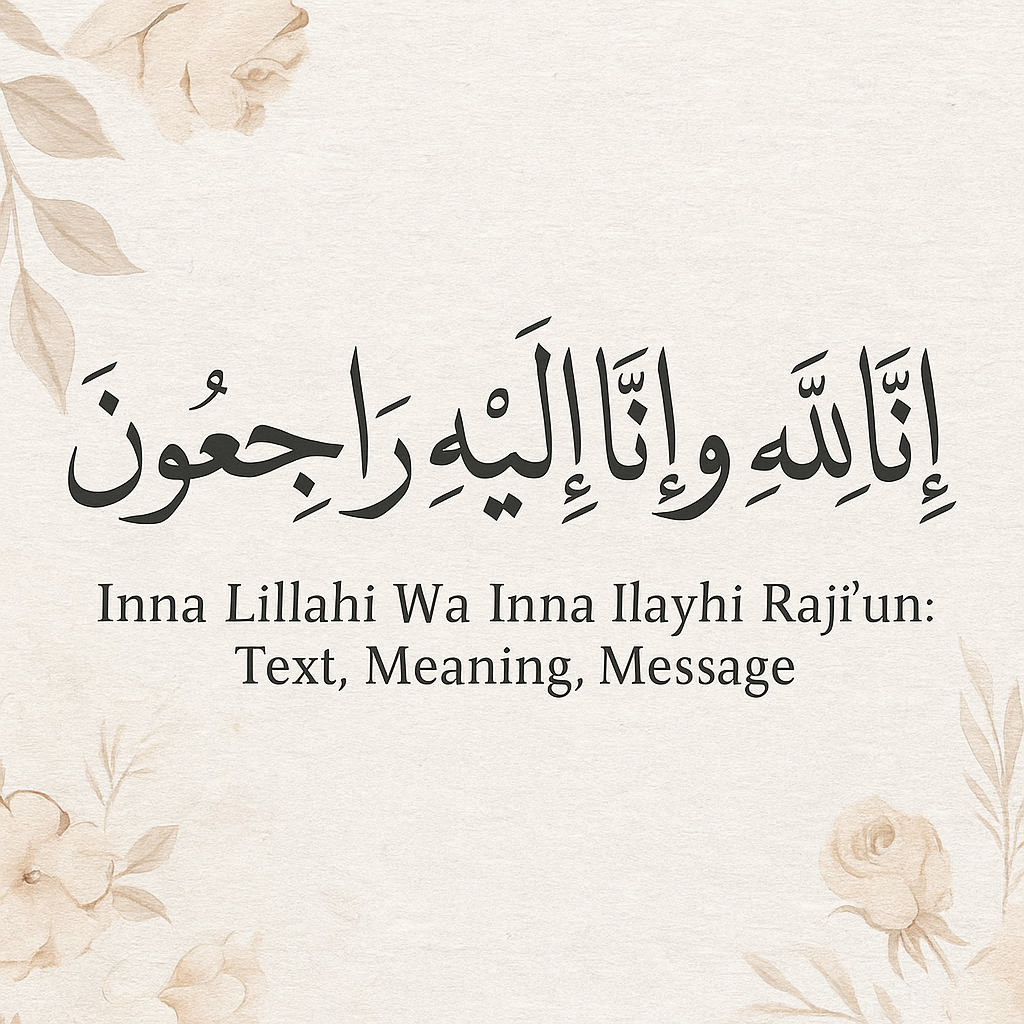 إِنَّا لِلّهِ وَإِنَّـا إِلَيْهِ رَاجِعونَ text, meaning, message Inna Lillahi Wa Inna Ilayhi Raji’un